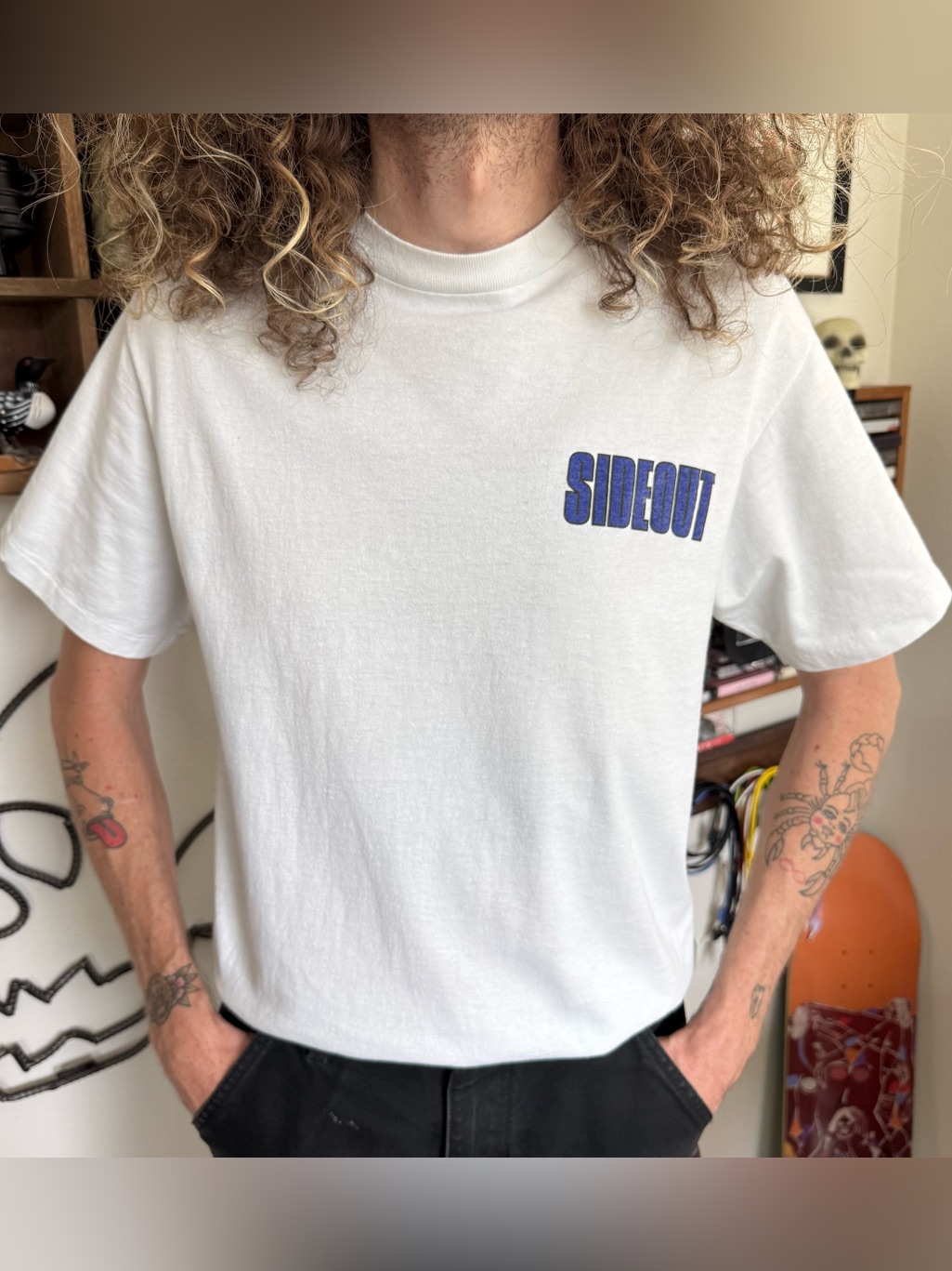 Vintage 90s Sideout Sport White Graphic Tee ~ Size Small